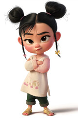 young Chinese girl 3d character