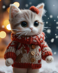 Cat wearing a sweater Generative AI