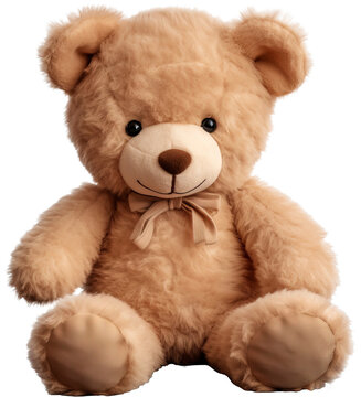 Cute teddy bear isolated on transparent background. PNG