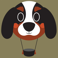 Cute dog balloon cartoon, Adorable puppy balloon illustration