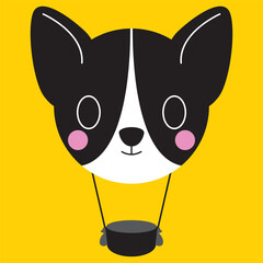 Cute dog balloon cartoon, Adorable puppy balloon illustration