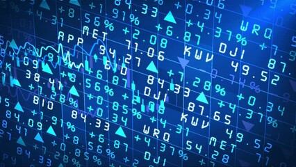 Stock price rise and fall screen interface - Powered by Adobe