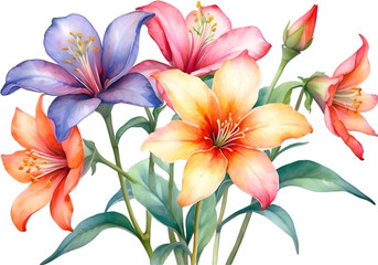 Fototapeta premium Watercolor painting of Penta flower. 