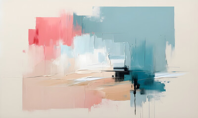 Abstract Serenity Brushstrokes and Color Play Pastel tone Classic Paint
