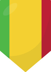 Mali flag pennant 3D cartoon style.