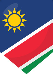 Namibia flag pennant 3D cartoon style.