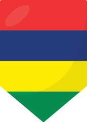 Mauritius flag pennant 3D cartoon style.