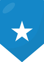 Somalia flag pennant 3D cartoon style.
