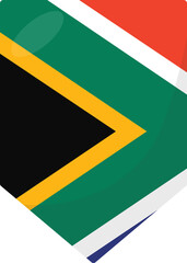 South Africa flag pennant 3D cartoon style.