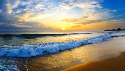 Fototapeta premium sunset over the sea shore