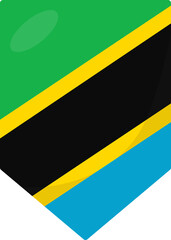 Tanzania flag pennant 3D cartoon style.