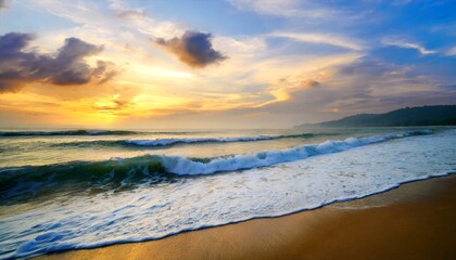 Fototapeta na wymiar sunset over the sea shore