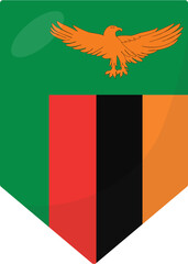 Zambia flag pennant 3D cartoon style.