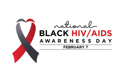 Black HIV/AIDS Awareness Day observed every year of 7th february. Vector health banner, flyer, poster and social medial template design.