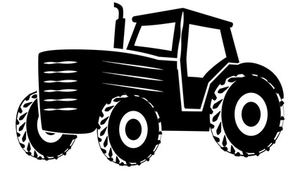 Naklejka premium Tractor silhouettes isolated on white background. Clipart.