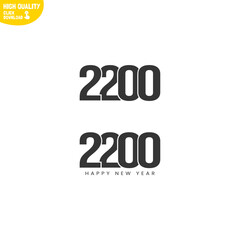 Creative Happy New Year 2200 Logo Design
