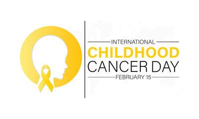 International Childhood Cancer Day observed every year on february 15. Vector health banner, flyer, poster and social medial template design.