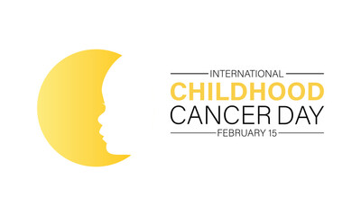 International Childhood Cancer Day observed every year on february 15. Vector health banner, flyer, poster and social medial template design.