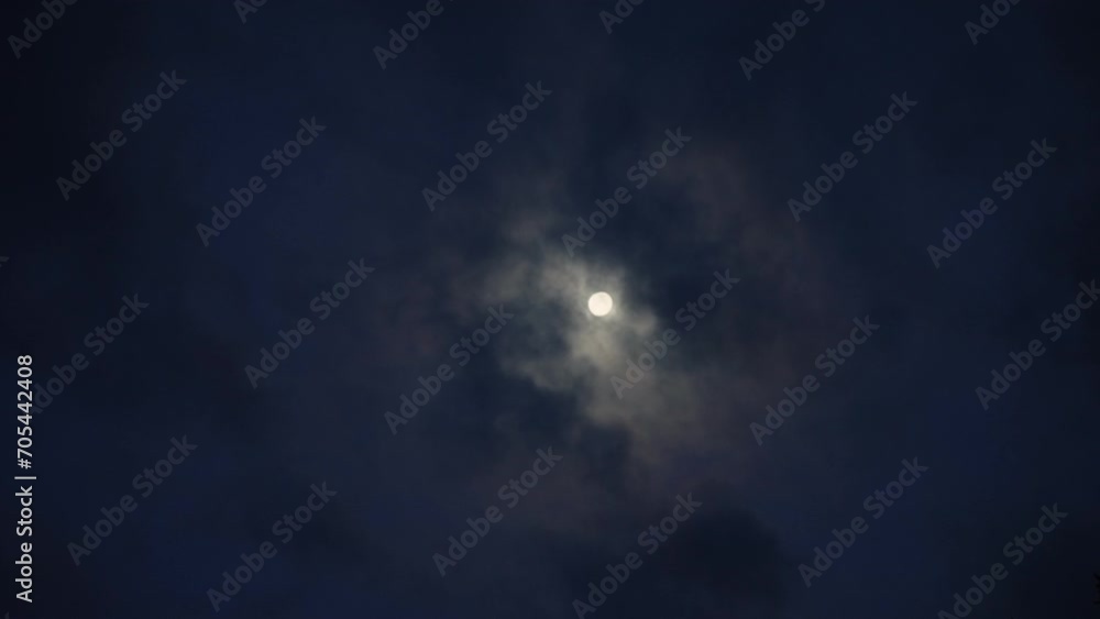 Canvas Prints under the soft glow of moonlight, night unfolds in dance of shadow and cloud
