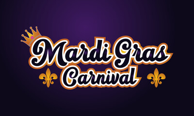 Mardi Gras celebrated on 13th February. Vector banner, flyer, poster and social medial template design.