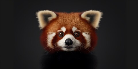 A red panda, its face captured in an ultra-detailed digital art photo, showcases its fur in vivid detail.