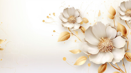 Elegant beautiful floral background with golden nature.
