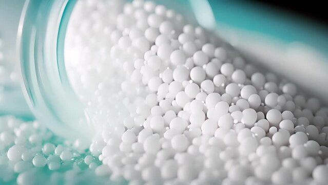 Closeup of a common household product, such as a toothbrush or shampoo bottle, with plastic microbeads listed as an ingredient, illustrating the prevalence of microplastics in everyday items