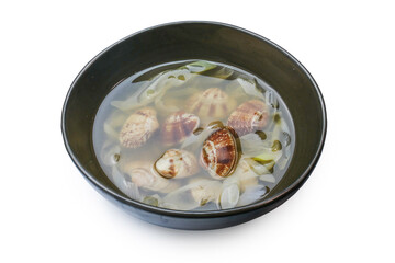Japanese clear clam soup with green onion