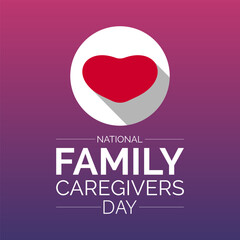 National Caregivers Day observed every year of 16th february, Vector health banner, flyer, poster and social medial template design.
