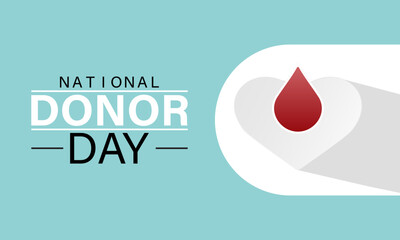 National Donor Day observed every year on february 14. Vector health banner, flyer, poster and social medial template design.