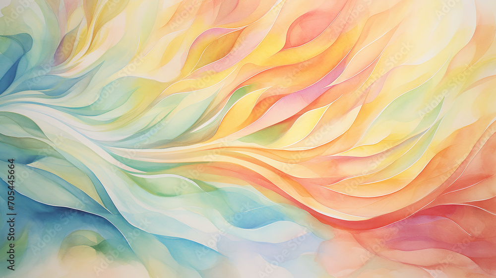 Poster abstract watercolor of tropical waves bright. abstract line background with colorful dynamic effect.