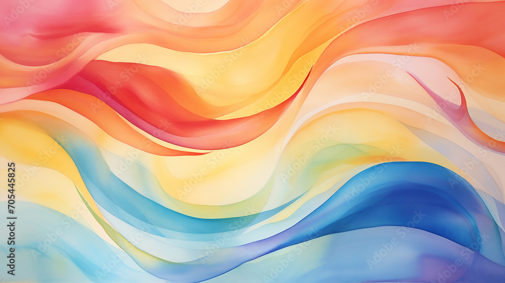 Poster abstract watercolor of tropical waves bright. abstract line background with colorful dynamic effect.
