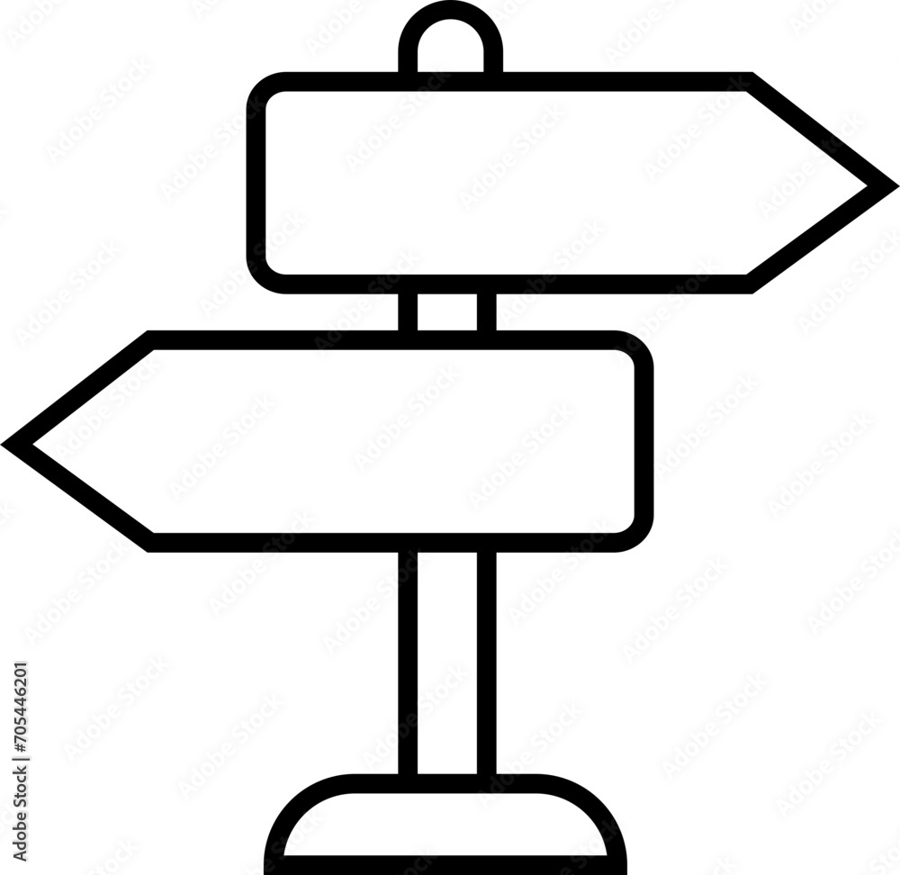 Poster traffic direction board icon. street signpost outline vector isolate on transparent background. wayf