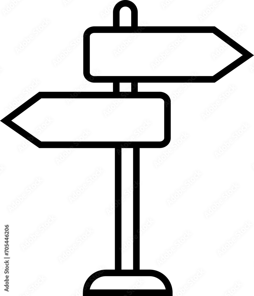 Poster traffic direction board icon. street signpost outline vector isolate on transparent background. wayf