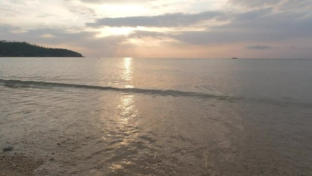 4k60p video ,sunset on the beach, koh Phangan,thailand