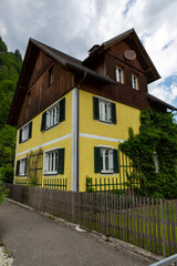 Fototapeta na wymiar View of houses in Hallstatt, Austria