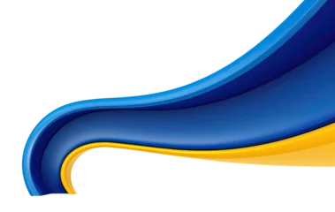 Gordijnen Background with blue and yellow waves isolated on transparent background © PixMarket