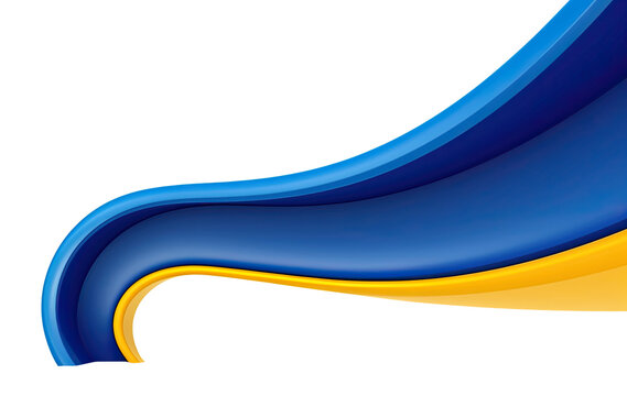 Background with blue and yellow waves isolated on transparent background