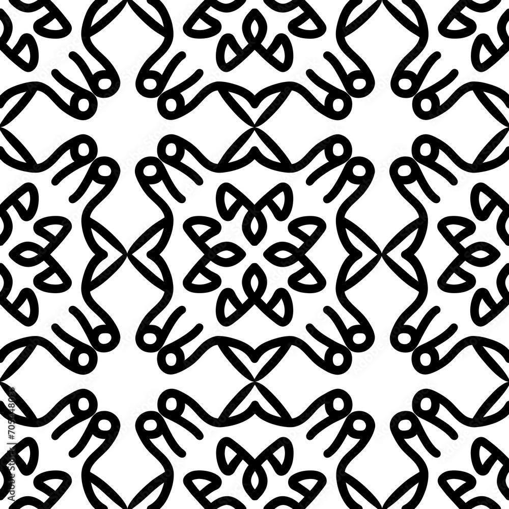 Poster seamless pattern with black and white elements