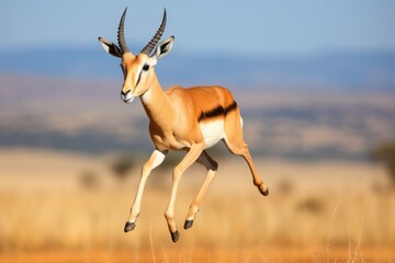 An Antelope jumping in the air