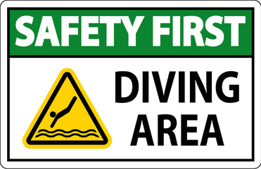 Water Safety Sign Danger - Diving Area