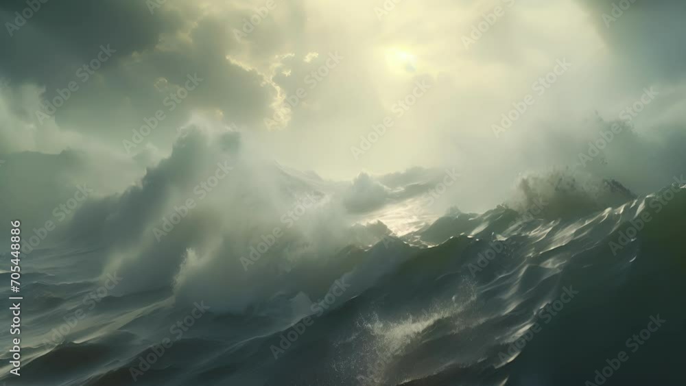 Aufkleber experience the ethereal power of the elements in this video, as raging storms and crashing waves cre