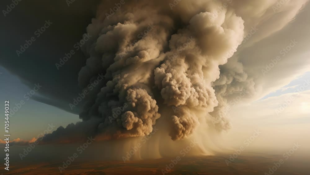 Poster detailed closeup of a tornados rotating updraft, providing insight into the atmospheric conditions t