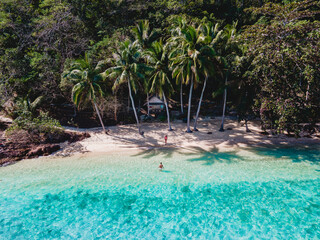 Koh Wai Island Trat Thailand near Koh Chang with a wooden bamboo hut bungalow on the beach