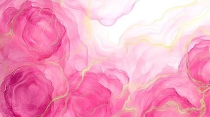 Fototapeta premium Luxury alcohol ink pink texture background