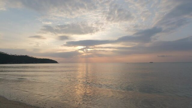 4k60p video ,sunset on the beach, koh Phangan,thailand