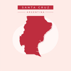 Vector illustration vector of Santa Cruz map Argentina