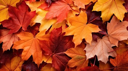 Autumn Maple Leaves. Generative AI