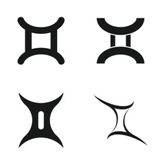 Zodiac star icon Gemini symbol