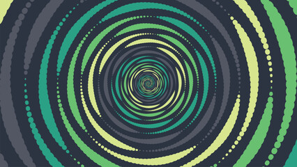 Abstract spiral dotted simple urgency round background.